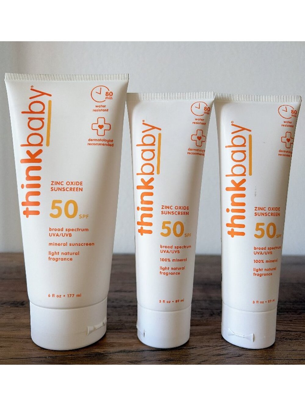 3x thinkbaby Mineral Sunscreen Lotion with Non-Nano Zinc Oxide SPF 50